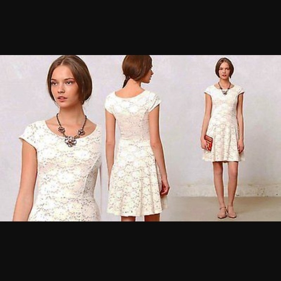 Anthro Maeve Floral Eyelet Lace Fit Flare Dress - Picture 2 of 16